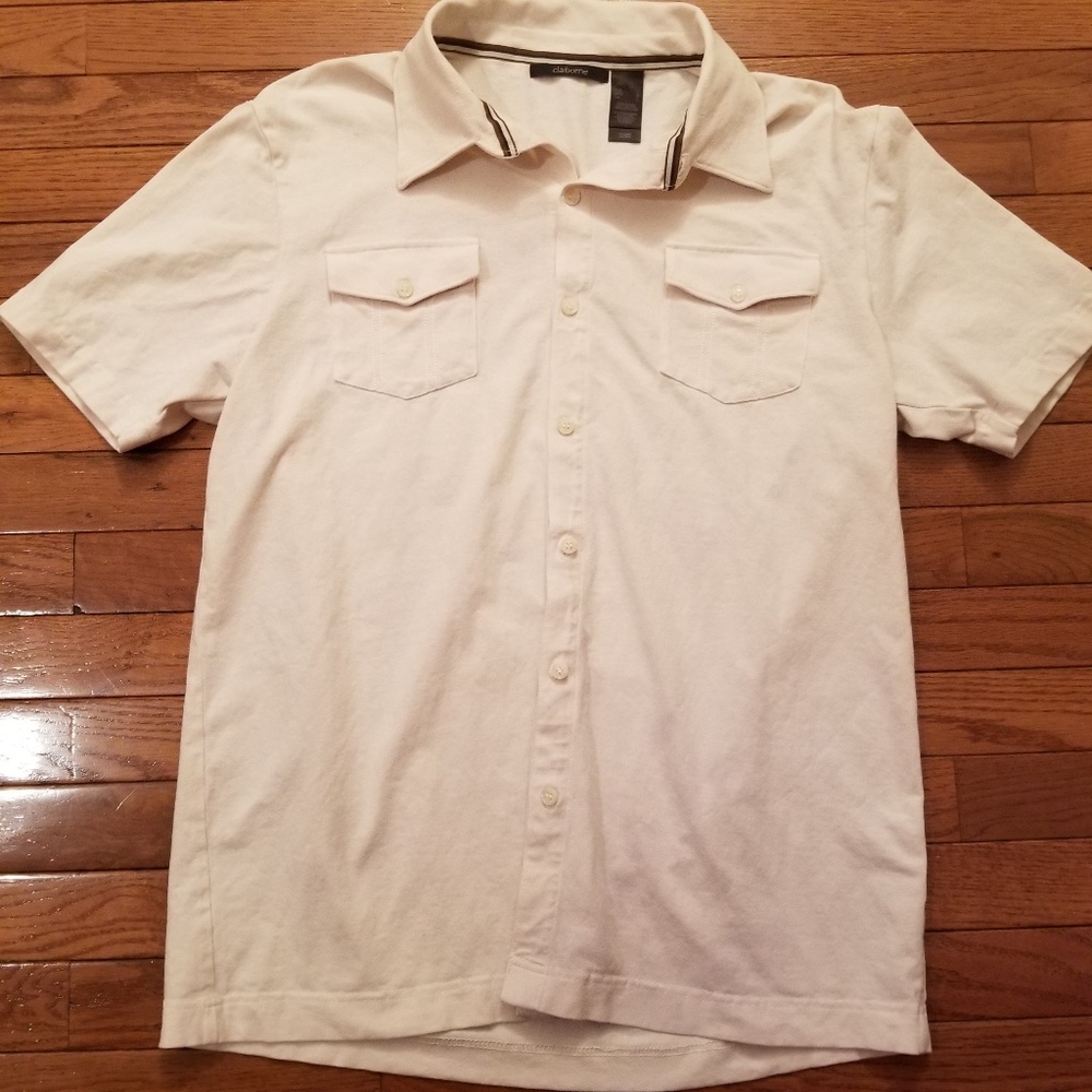 Men's Claiborne Cream Button Down Pocket Shirt